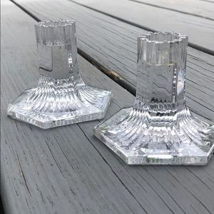 Louis Comfort Tiffany Crystal Candle Holders
